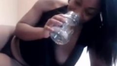 Ebony Chick Farting In A Jar And Smelling Her Own Farts